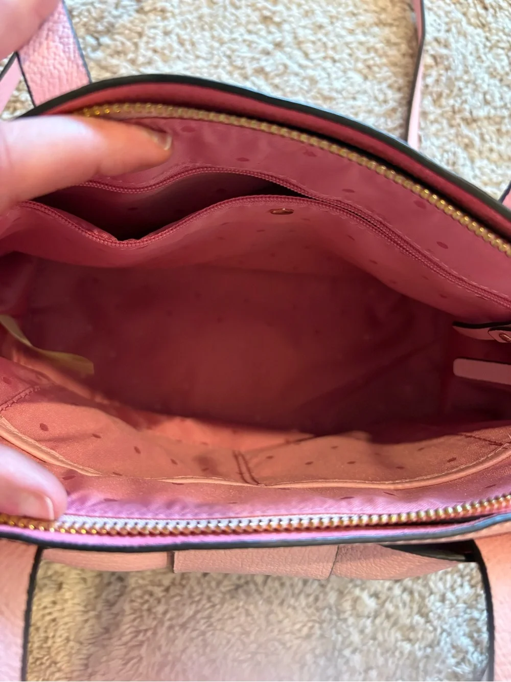kate spade Pink Bow Dome Satchel with Crossbody Strap